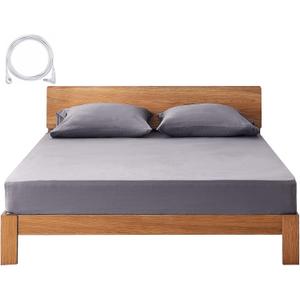 Grounding Sheets Queen Deep Pocket 12% Silver Fiber and 88% Organic Cotton, Fitted Earth Grounded Bed Sheets for Improved Sleep (Deep Grey, Queen - 60"x80"x15")