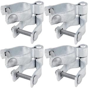 1-5/8" x 1-5/8" Chain Link Fence Gate Post Hinge Kit, Set of 4, Galvanized Steel Chain Link Fence Gate Hinge with 2 PCS Female Gate Frame Hinge and 2 PCS Male Gate Post Hinge, Bolts & Nuts Included