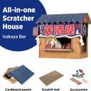 SMILE PAWS Cat Beds for Indoor Cats, Cardboard Cat House with Scratchers, Izakaya Bar, Large Sturdy Cat Furniture Condo Cave Tent, Easy to Assemble Pet Toys Accessories Stuffs, Bunny Small Animals