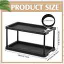 Cinnvoice 2 Tier Large Boot Tray with Umbrella Holder Plastic Shoe Rack Black Waterproof Boot Shoe Mat for Entryway All Weather Indoor Outdoor, 28 x 14.5 x 14.5 Inches