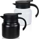 Small Thermal Coffee Carafe Stainless Steel Insulated Creamer Carafe Tea Pot 27Oz Insulation Pot (Black and White, 800ML(27Oz))