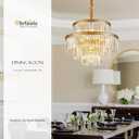 21.6" 14-Light Modern Crystal Chandelier Light Fixtures 4-Tier Gold Luxury Chandeliers for Dining Room Round Hanging Pendant Lighting for Living Room Kitchen Entryway Bedroom Foyer Hallway