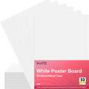 30Pcs VinTS 22x28 White Poster Board, 2 Side Glossy & Matte Thickness Poster Board Bulk for Vision, Science Fair, School Arts (Pack of 30), 36" x 48"