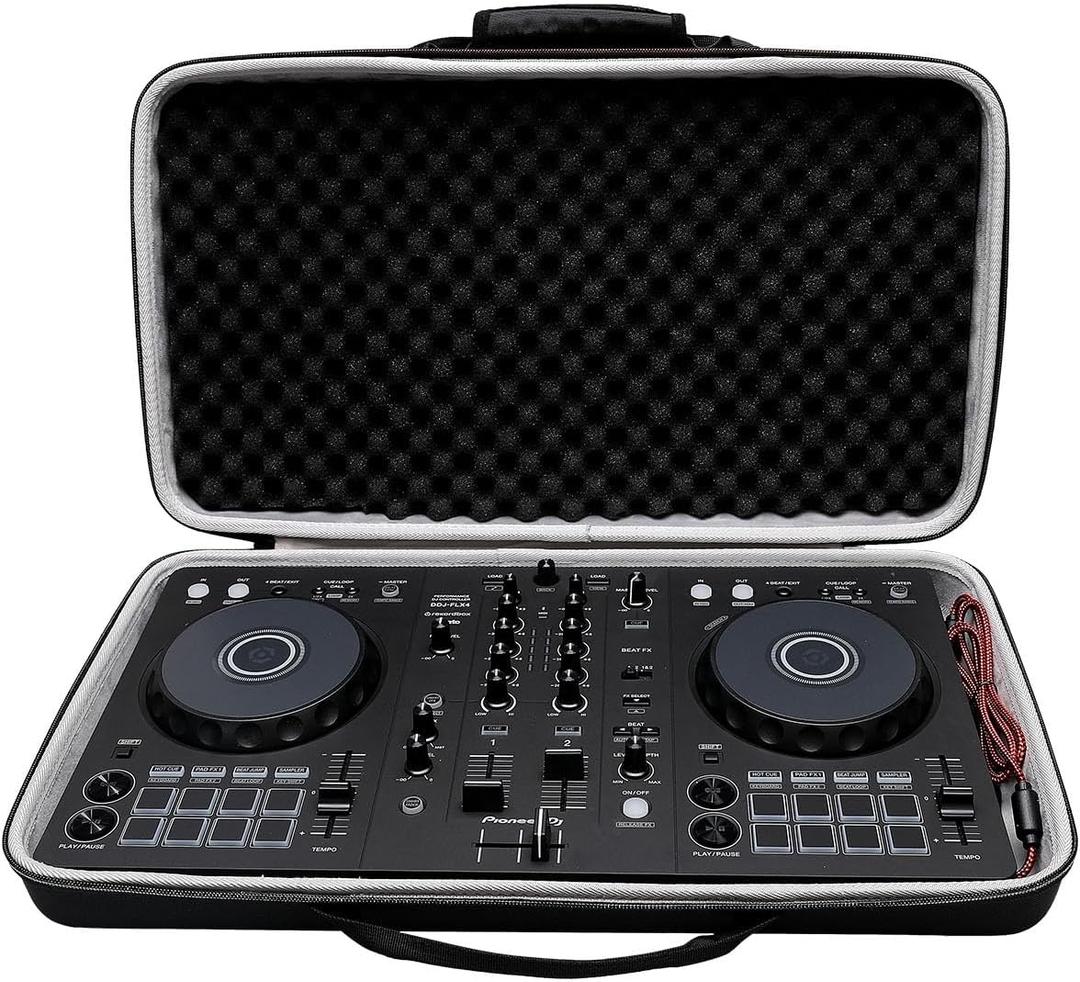XANAD Hard Case for Pioneer DJ DDJ-FLX4 2-Deck Rekordbox and Serato DJ Controller - Protective Carrying Storage Bag, 11x20 In