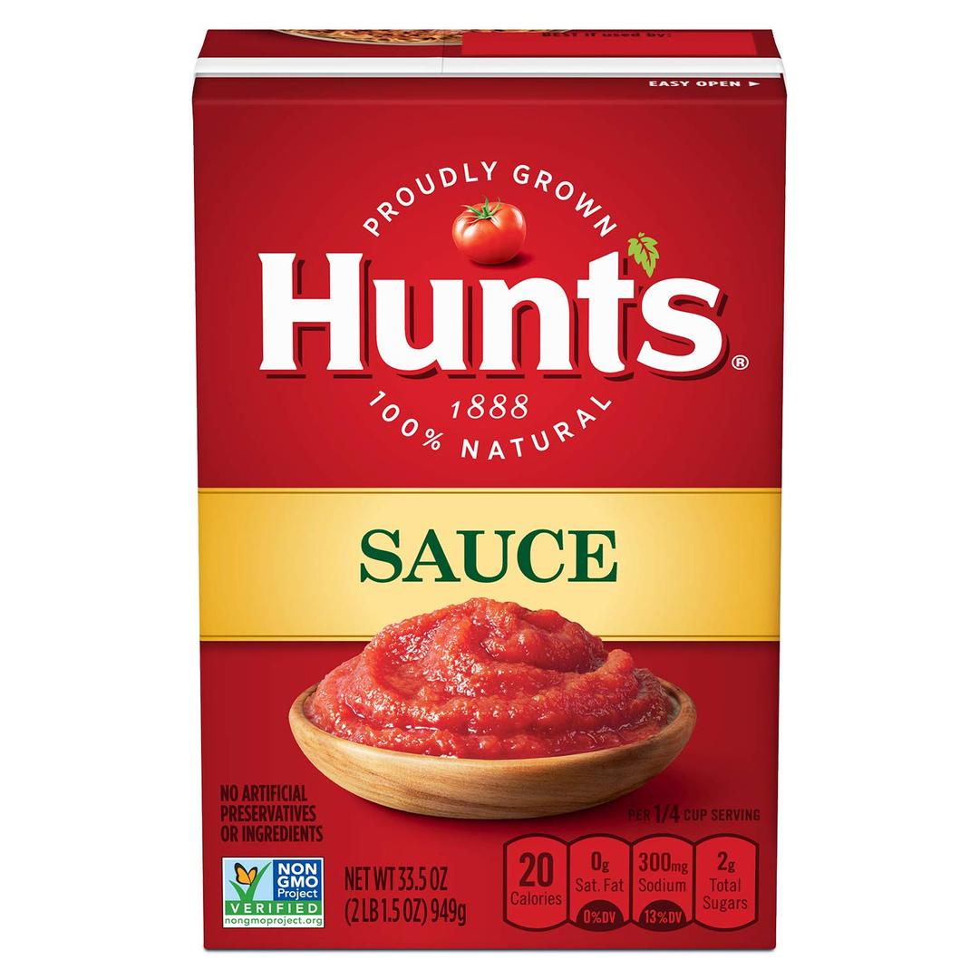 Hunts Tomato Sauce, Perfect for Chili & Soups, 33.5 oz. Carton (2.09 Pound (Pack of 1); BB Jul 27, 2026