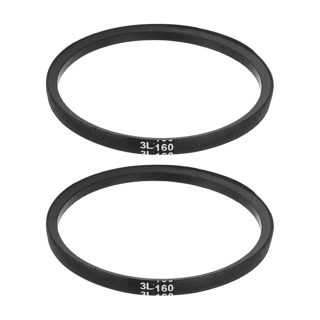 uxcell 2Pcs 3L160 Classic Wrapped Rubber V-Belt, 16"(406mm) Outside Circumference, 3L Profile V Belt 3/8" Width 7/32" Height