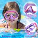 2 x Keary Kids Swim Goggles Nose Cover Swimming Mask Wide View Girls Boys 5-16 | Swimming Goggles for Kids Children Toddler Youth Anti Fog UV Protection Silicone Durable Flat PC Lens Easy to Wear Pool Water