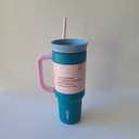 Owala Stainless Steel Triple Layer Insulated Travel Tumbler with Spill Resistant Lid, Straw, and Carry Handle, BPA Free, 40 oz, Dusty Pink