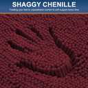 Smiry Luxury Chenille Bathroom Rugs 24x16, Extra Soft and Absorbent Shaggy Bath Mat, Machine Washable, Non-Slip Plush Carpet Runner for Tub, Shower, and Floor, Home Decor Accessories, Burgundy