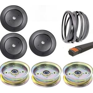for Complete 52" Deck Pulley Belt Kit for Husqvarna MZ5225 MZ5226 / 52" Deck Pulley
