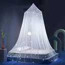 Eimilaly Stars Bed Canopy Glow in The Dark, Bed Canopy for Girls Mosquito Net, Princess Canopy for Girls Bed Room Decor, White (Large (Pack of 1))