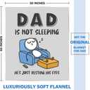 Funny Birthday Gifts for Dad Husband, Dad is Not Sleeping Blanket, Dads Gifts from Daughter Son, Super Soft Throws Blanket for Couch and Napping, 60" x 50" (Gray)