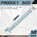 50 Pcs 3/8 x 3 Zinc Plated Concrete Anchors Masonry Screws Heavy Duty Carbon Steel Hex Head Large Diameter Concrete Anchors and Screws Kit for Brick, Blocks, Cement