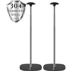 APXL Boat Cover Support Poles Support Systems, Height Adjustable 304 Stainless Steel Support Poles with Stable Full-Touchdown Iron Alloy Base for Jon Boat Pontoon Boat Tarps Support - 2 PK