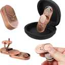 Fidget Adults Toy for ADHDMagnetic Metal Fidget Toy for DeskCool EDC Magnets Slider Stress Relief Toy for OfficeAnxiety Relief Haptic Multiple Ways Play Finger Push Spin Coins Decompression Toys (Bronze)