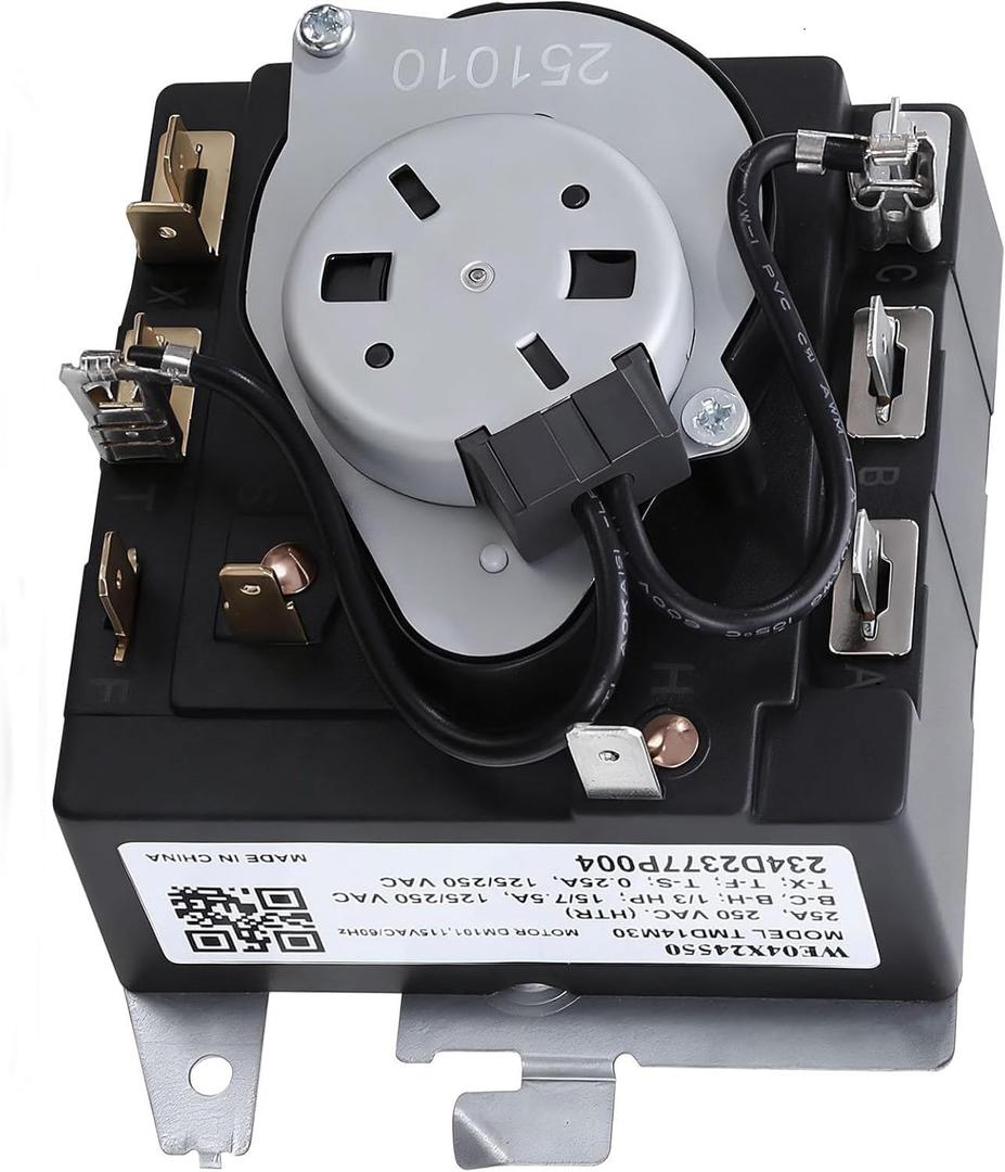 WE04X24550 234D2377P004 Dryer Timer Compatible with GE Hotpoint Dryer Timer GTD42EASJ2WW GTD48EASW0WB GTD42EASJ1WW GTD42GASJ2WW GTX42GASJ2WW, Replacement TMD14M30 WE04X24549 TMD16M12 234D2377P003