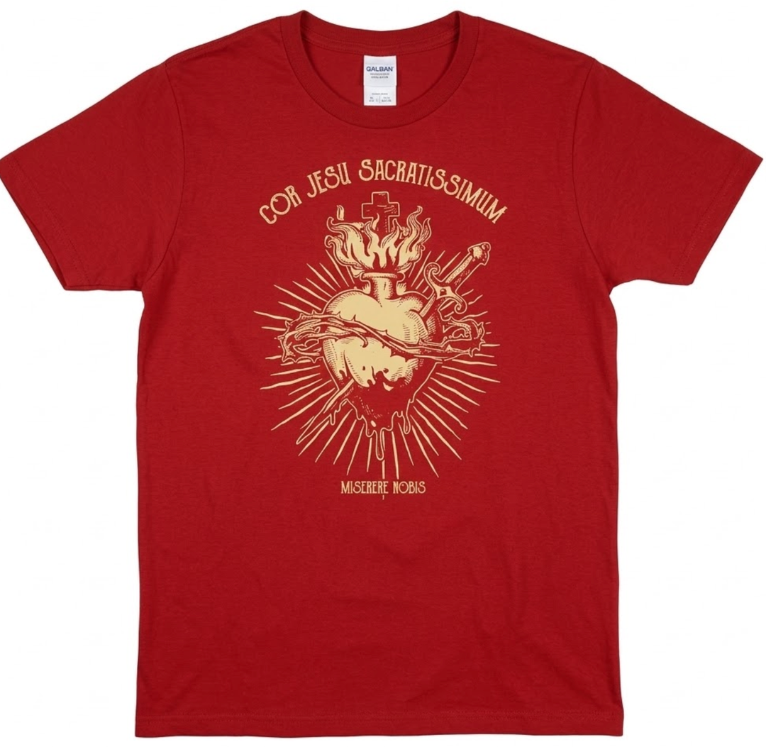 Sacred Heart of Jesus Christian Catholic Devotion T-Shirt, Size M