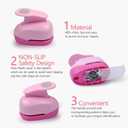 BearBoss 5 Pcs Craft Hole Punch, Handmade Scrapbook Paper Puncher, Different Size of Scrapbooking Punches Crafting Designs for Office Supplies, Card Making, DIY Albums Photos, Pink Color (Circle)