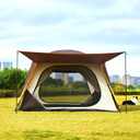 KTT Extra Large Tent 12 Person,Family Cabin Tents,Awning,2 Rooms,4 Doors and 4 Windows with Mesh,Straight Wall,Waterproof,Double Layer,Big Tent for Outdoor,Picnic,Camping,Family Gathering