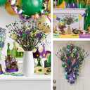 Mardi Gras Table Decor, 20 Pack Glitter Berry Stems Mardi Gras Decorations for Tree, Artificial Flowers Mardi Gras Picks for Wreath, Mardi Gras Tree Ornaments, Mardi Gras Gifts