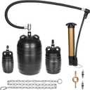 Upgraded 3PK Inflatable Pipe Plug Balloon Kit(2",3",4") with Fast Air Pump & Extension Hose, Rubber Sewer Test Balls with Safety Chain & Valve Tool for Plumbing Pressure Testing/Drain Blocking