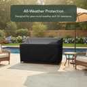 Covermates Classic Outdoor Patio Sofa Cover Heavy-Duty 12-Gauge Vinyl with Polyester Lining, Elastic Hem & Mesh Vent for Moderate Weather Protection, 62W x 32D x 34H, Black