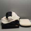 K&H Pet Products Bucket Booster Dog Car Seat, Seat Belt Secured, 2 Safety Leashes, Washable Covers, Sturdy Dog or Cat Booster Seats for Small to Medium Pets - Large Black/Cream