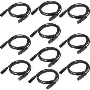 6.5ft DMX Cable, 10PCS 2m DMX Signal Cables Signal Wires, 3-Pin XLR Male to Female Stage Light Cable with Metal connectors, Connection for DMX512 Stage & DJ Lighting fixtures 6.5ft DMX Cable, 10PCS 2m DMX Signal Cables Signal Wires, 3-Pin XLR Male to Female Stage Light Cable with Metal connectors, Connection for DMX512 Stage & DJ Lighting fixtures