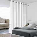 BONZER Room Divider Curtain Screen Partitions Light Reducing Wall Wide Blackout Curtains for Shared Room, 108L x 70W Inch (9L x 5.8W ft), 1 Panel, Greyish White