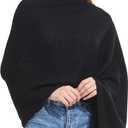 Luxury Cashmere Shawl and Wrap for Women, All-Season Pashmina Scarf Travel Blanket Large Cashmere Wool Blend Shawl (Black)