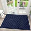BEQHAUSE Door Mat Indoor Doormat, Entryway Rug Door Mats Non-Slip Rubber Backing, Low-Profile Entrance Rugs, Absorbent Resist Dirt Doormats Floor Door mat for Entryway, Navy Blue 32"x48"