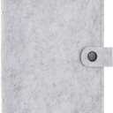 PATIKIL A6 Felt Binder, 6 Ring Soft Cover Refillable Notebook Binder with Pocket for Filler Paper Budget Journal Diary Accessories, Light Gray