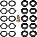 Alloxity Propane Tank Gasket and 10Pcs O-Rings for All Soft Nose P.O.L. Fittings, Soft Rubber Leakage-Proof Sealing, Fit for Propane Gas Adapters, Connectors, Valves, Regulators, Accessories