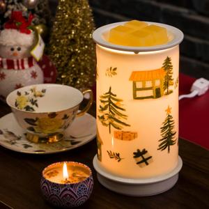 STAR MOON Ceramic Wax Melt Warmer,Candle Wax Warmer for Scented Wax Melter,Electric Wax Melts Wax Cubes Candle Lamp for Home Office Decor,Wax Burner as for Family and Friend, Farmhouse