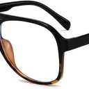 VISOONE Oversized Blue Light Blocking Glasses with Chic Square TR90 Frame and Metal Temple for Women Men Ryan