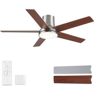 52 Inch Ceiling Fans with Lights and Remote
3CCT Dimmable LED, 6 Speed, Quiet DC Motor, 3-Level Timer Function, Forward/Reserve For all Seasons, Indoor/Covered Outdoor