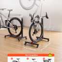 VEVOR Bike Stand 2 Pack, Freestanding Vertical & Horizontal Bike Storage Rack, with Lockable Casters, Height Adjustable Carbon Steel Upright Garage Bicycle Floor Stand, for 20-29 in Wheels, Black