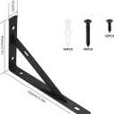 Heavy Duty Shelf Brackets - 8 Pcs L Shaped Metal Wall Mount Shelves Support for Floating Shelves (3.7 x 6 inch)