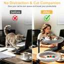Double Cat Desk Bed with 360° Rotation & Adjustable Height, 2-Tier Cat Hammock for Desk, Heavy Duty Desktop Cat Perch with Mesh & Plush Covers, Home Office Cat Bed, Gray