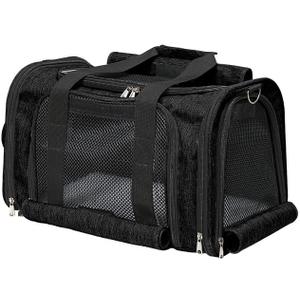 Pet Carrier Bag for Small Medium Cats Dogs Puppies up to 26 Lbs,Steel Frame Dog Carrier, privacy-Oriented cat Carrier, Collapsible pet Carrier for Easy Storage (Black, Large:20.9"X12.6"X12.6")