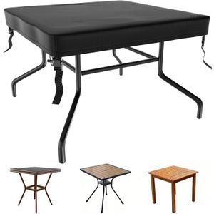 M METERXITY Square Patio Table Cover, 36"L x 36"W x 4"H Rectangular Table Cover for Outdoor Furniture, All-Weather/Waterproof/UV-Resistant, Patio Furniture Protector [Black]