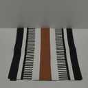 Farmhouse Throw Pillow Covers for Couch Sofa Decorative Faux Leather Square Cushion Cover Tribal Stripe Accent Pillow Case 20 x 20 Inch, Black