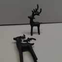 Burbell 2 Set Modern Christmas Decor Neutral Christmas Reindeer Decor Resin Deer Statues Figurines Elk Statues for Neutral Modern Living Room Bedroom Office Bookshelf Desk Ornaments(Black,Small)