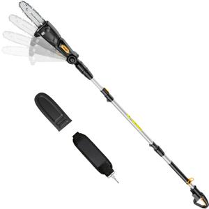 Cordless Pole Saw Compatible with Dewalt 20V Max Battery, 14.8FT Reach Electric Pole Saw with 4-Angle Adjustable Head, 8" Tool-Free Tensioning Pole Chainsaw for Tree Trimming, Tool Only