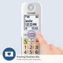 Panasonic Cordless Phone, Easy to Use with Large Display and Big Buttons, Flashing Favorites Key, Built in Flashlight, Call Block, Volume Boost, Talking Caller ID, 2 Cordless Handsets - KX-TGU433W