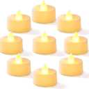 Homemory 100-Pack Flameless LED Tea Lights Candles Battery Operated, 200+Hour Fake Electric Candles TeaLights for Votive, Halloween, Ofrenda, Diya, Wedding Centerpiece Table Decor, Funeral, Christmas (Brgiht Amber Light, White Base)