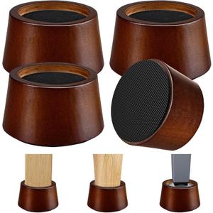 Furniture Raisers Bed Risers - 2 Inch Wooden Circle Heavy Duty Furniture Height Extenders Lifts for Sofa Couch Desk Chair Table Base Raising Space, Convenient Store and Cleaning, Pack of 4, Walnut