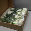 Luyue 40PCS White Roses Artificial Flowers - Long Stem Fake Roses Bouquet Silk White Flowers Artificial Rose for Wedding Centerpiece Home Decor & Valentines Floral Arrangement