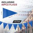 MECCANIXITY 102Ft Pennant Banner Flags, 7"x10" Flagging Banner Warning Flags 500lbs Rated Marking Flags for Traffic Barrier Line Construction Site (Blue, 45 Flags)