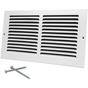 Howeall 12"W x 6"H [Duct Opening Size] Steel Return Air Grille, Air Return Vent Cover for Ceiling and Sidewall - HVAC Air Vent Covers - [Outer Dimensions: 13.75"W x 7.75"H]